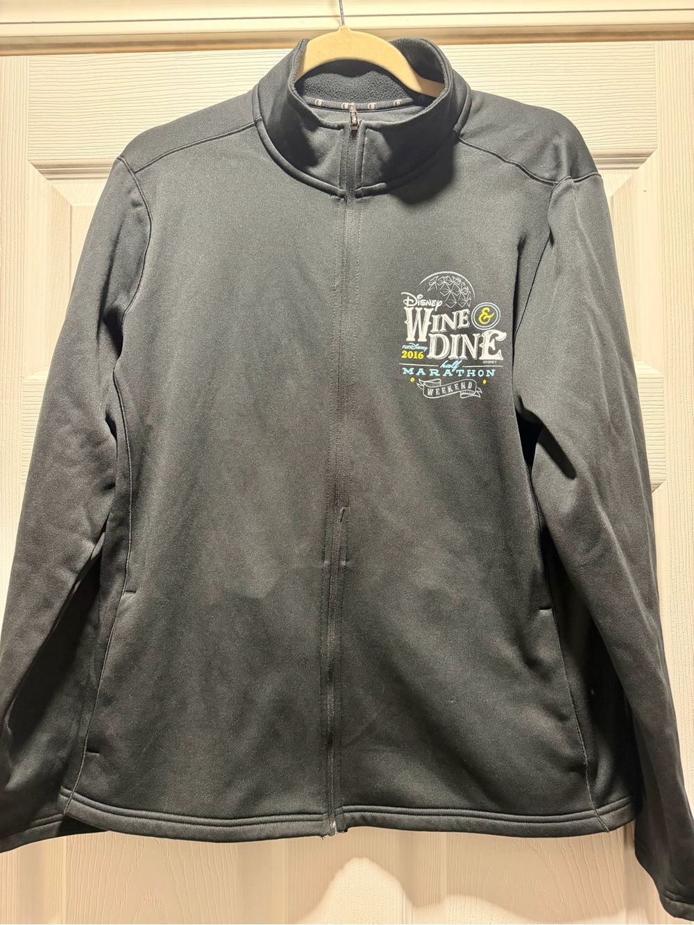 Disney Black Wine & Dine Marathon Zip Jacket with Logo 2016